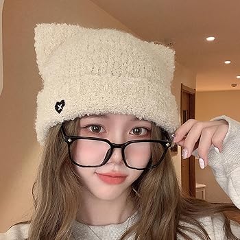 Amazon | [karonpeln] ニット帽子 猫耳 韓国風 2024最新 レディース