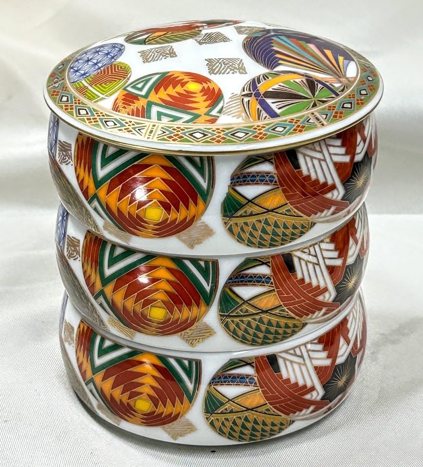 Amazon.co.jp: 庫山窯 前畑陶器 色絵手まり手鞠手毬 吉祥紋 ミニ丸