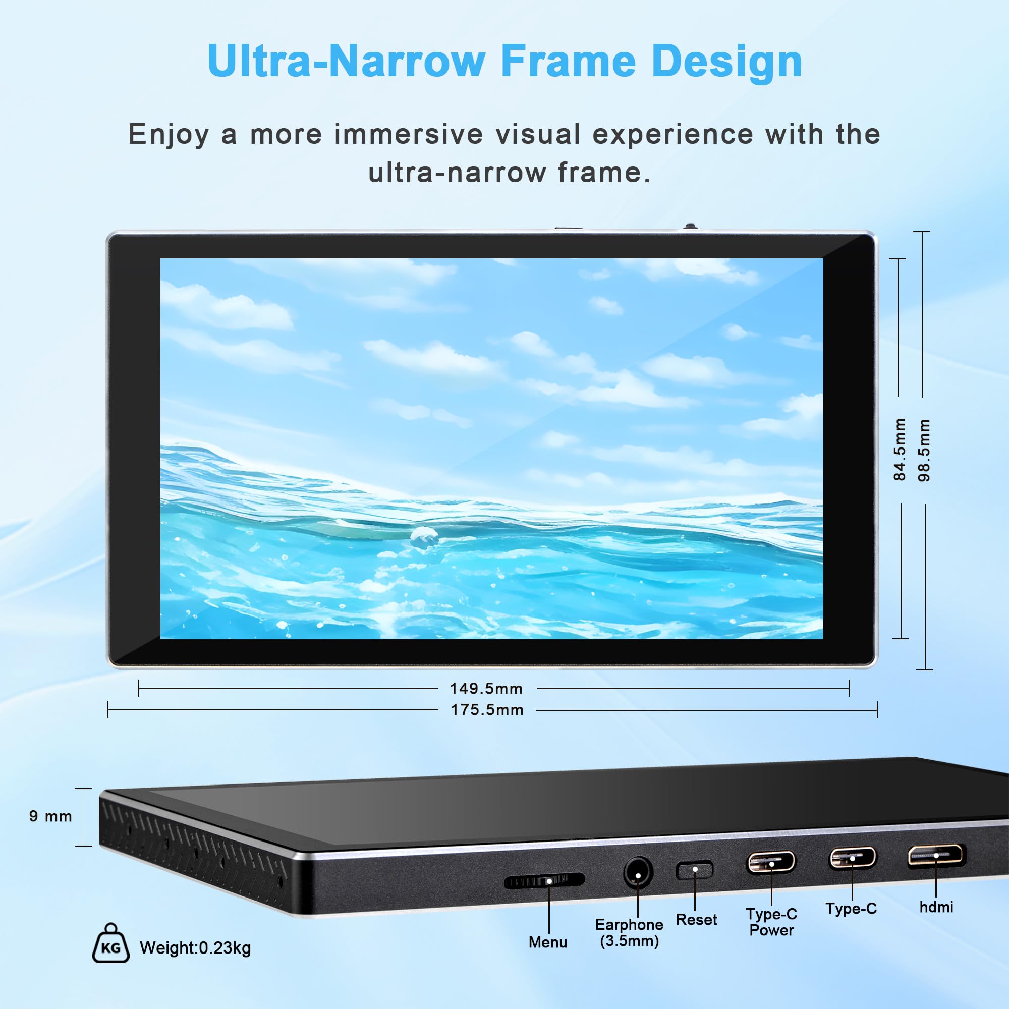 Amazon.com: wisecoco 7 inch Portable Monitor 1080P FHD 60Hz Mini