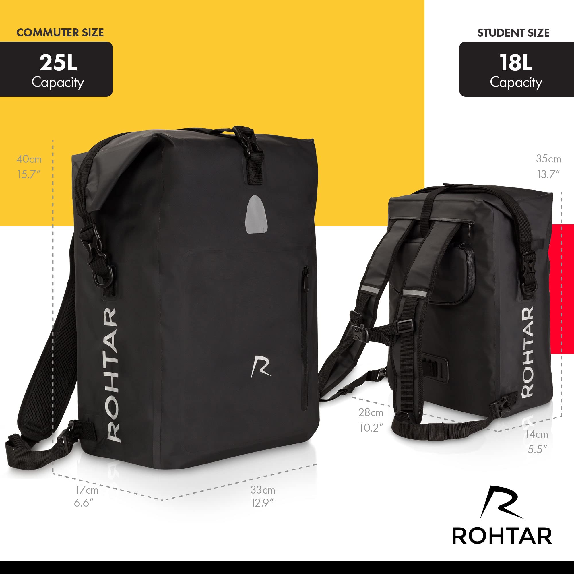 Amazon | 防水メッセンジャーバッグ - 18Lまたは25L 3イン1 ショルダー