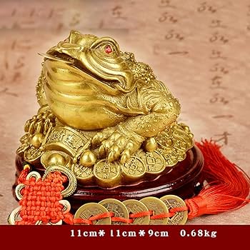 Amazon.co.jp: [dhiuebc] 風水 真鍮製 銭蛙 置物 台座 かえる三本脚の