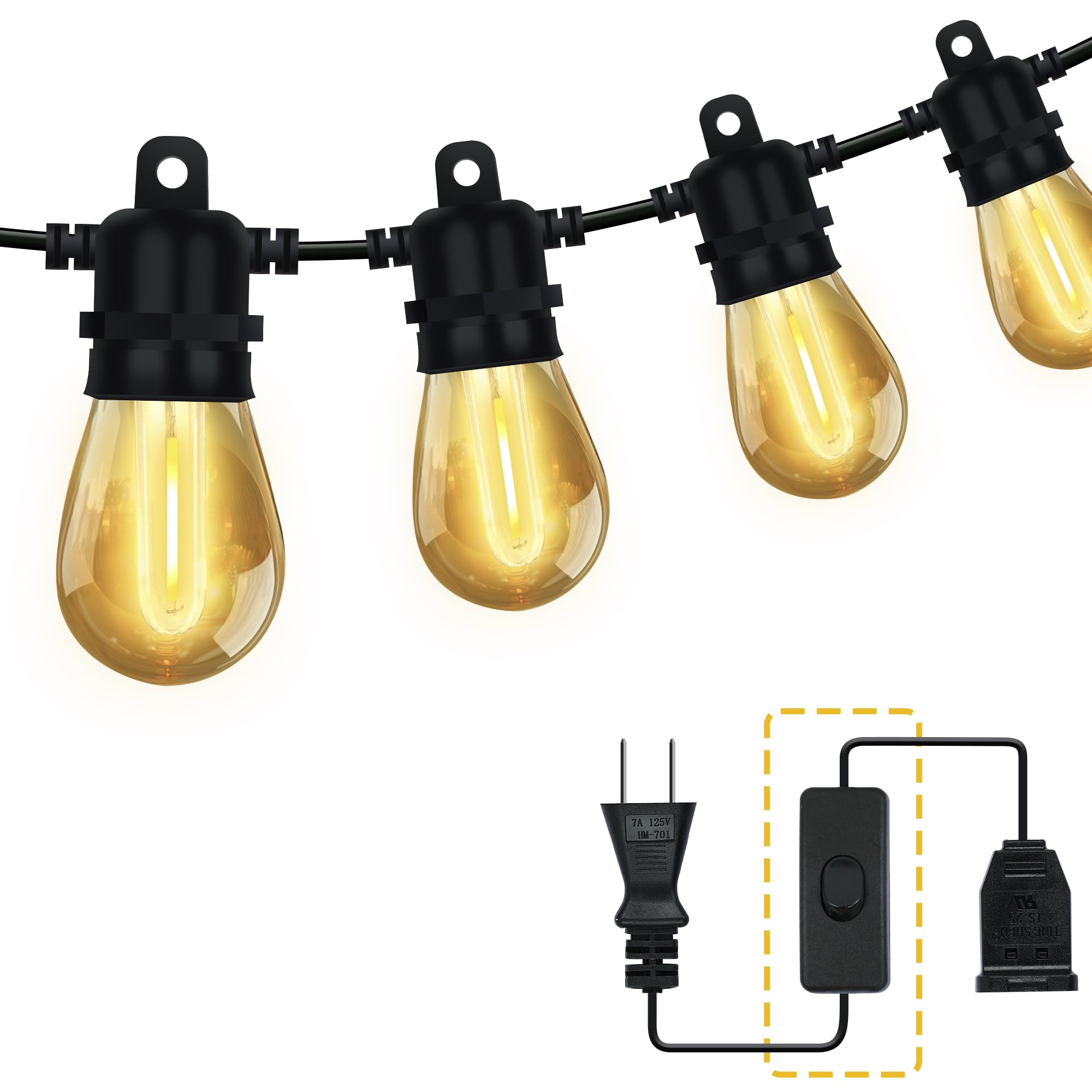 Amazon.co.jp: Benature ストリングライト 屋外 防雨型 延長コード