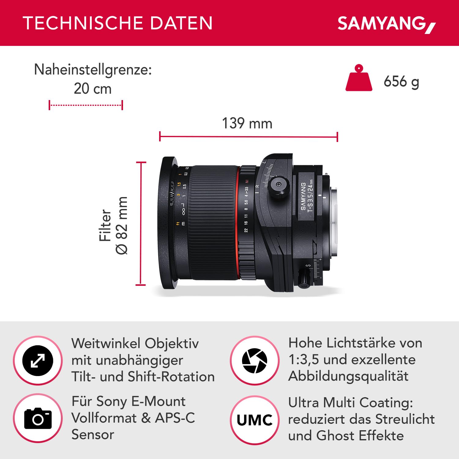 Amazon | SAMYANG 単焦点ティルトシフトレンズ T-S 24mm F3.5 ソニー