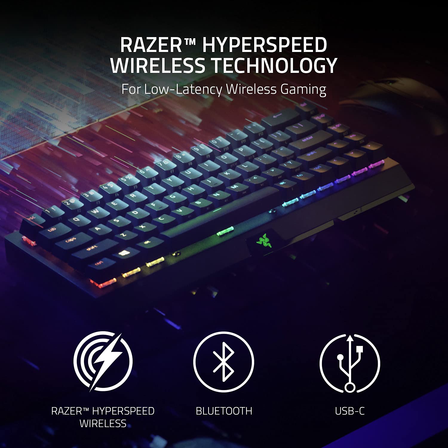 Razer BlackWidow V3 Mini HyperSpeed 65% Teclado mecânico sem fio