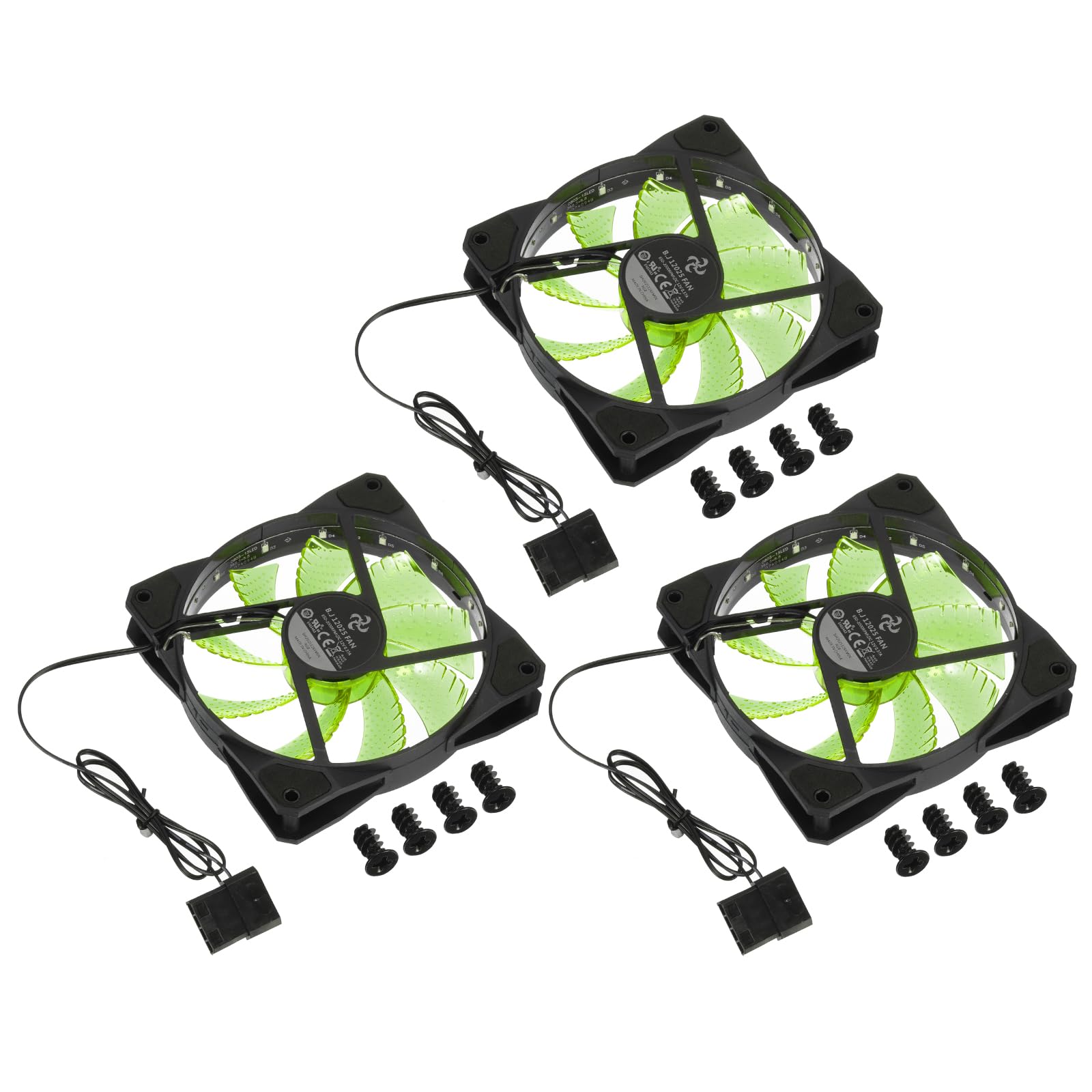 Amazon.co.jp: uxcell 3個セット コンピューターケースファン 600