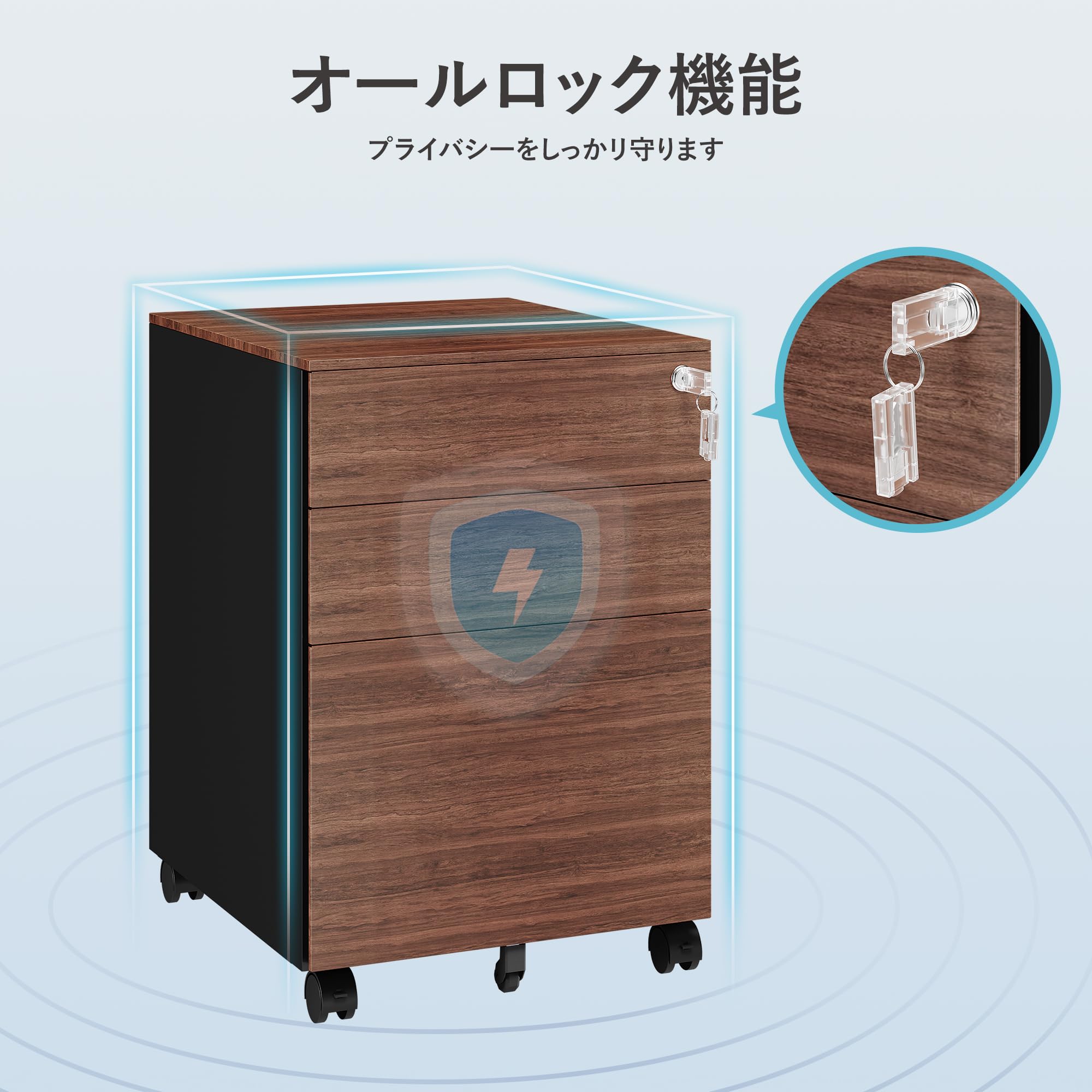 Amazon.co.jp: COOLIVE デスクワゴン キャスター付き 3段 キャビネット