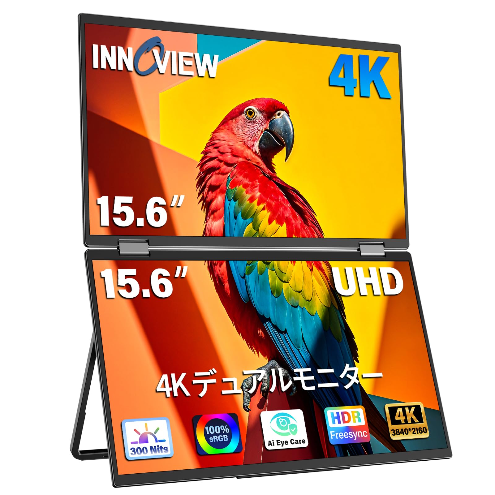 Amazon.co.jp: InnoView Dual Mobile Monitor 15.6 Inch 4K No Driver