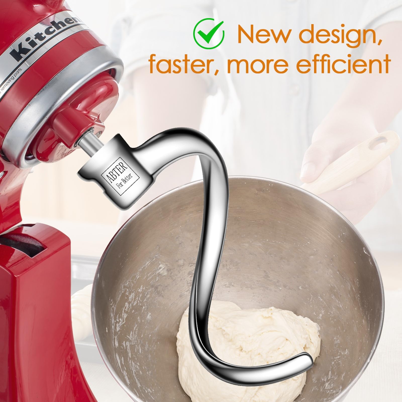 Amazon | ステンレススチールスパイラル生地フック KitchenAid 4.5-5