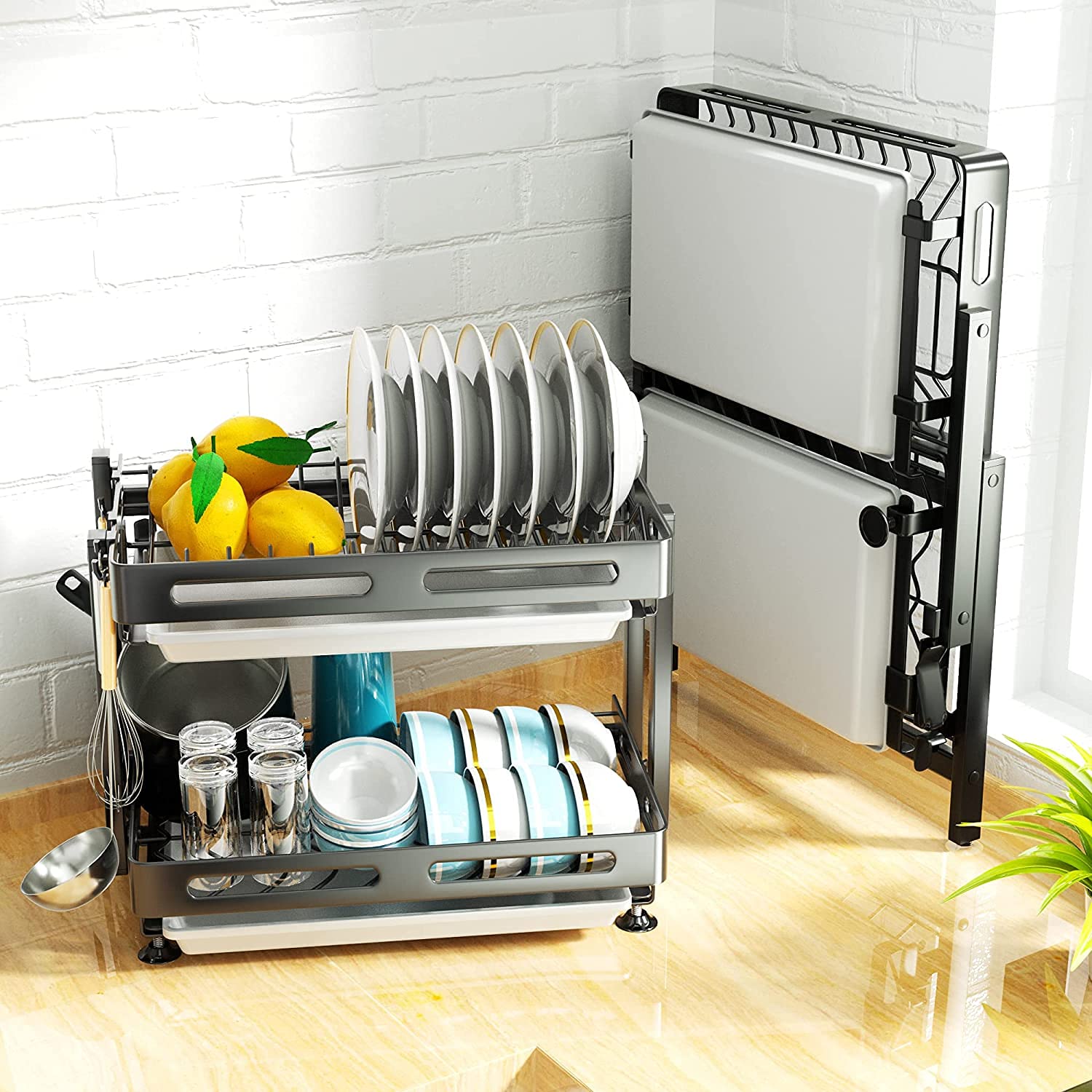 Amazon.co.jp: 水切りラック 折りたたみ式 304ステンレス製 大容量