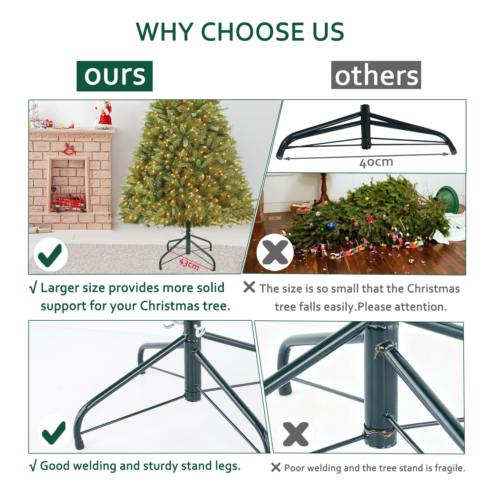 Amazon.co.jp: ELFJOY 回転キャスター付きクリスマスツリースタンド 3