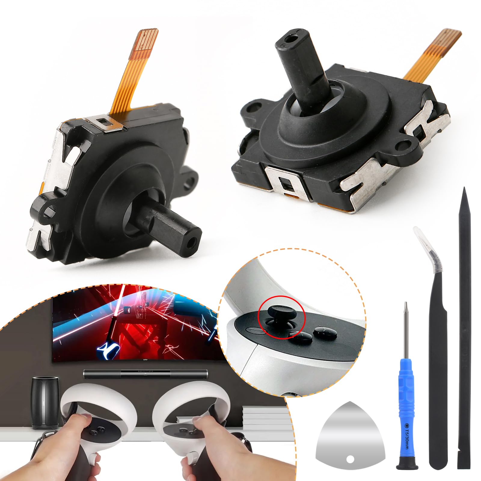 Amazon.com: 2Pcs for Oculus Quest 2 Joystick Replacement Kit for