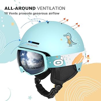 Amazon | Odoland 子供用スキーヘルメット ゴーグル付き スノーボード