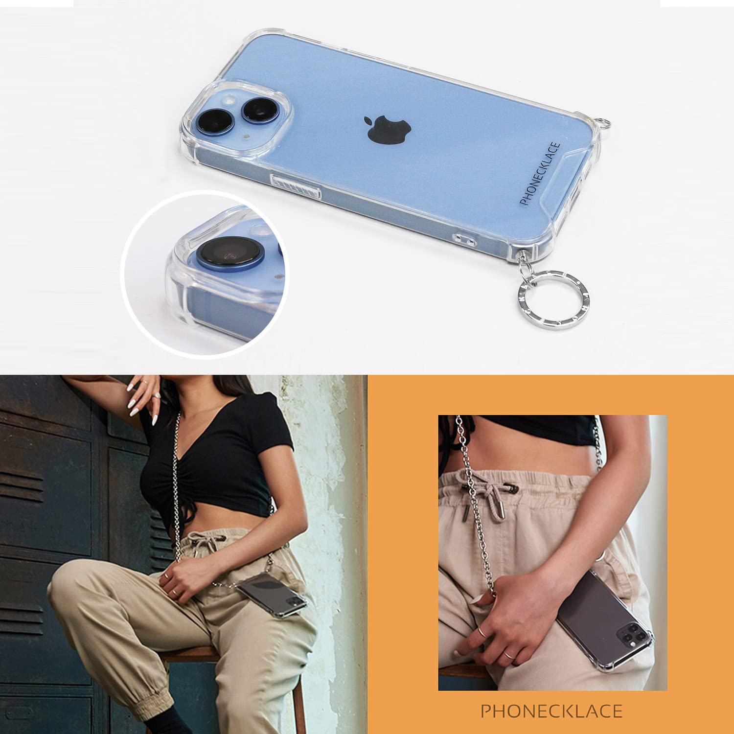 Amazon.co.jp: フォンネックレス iPhone 14 Pro 用 チェーンショルダー