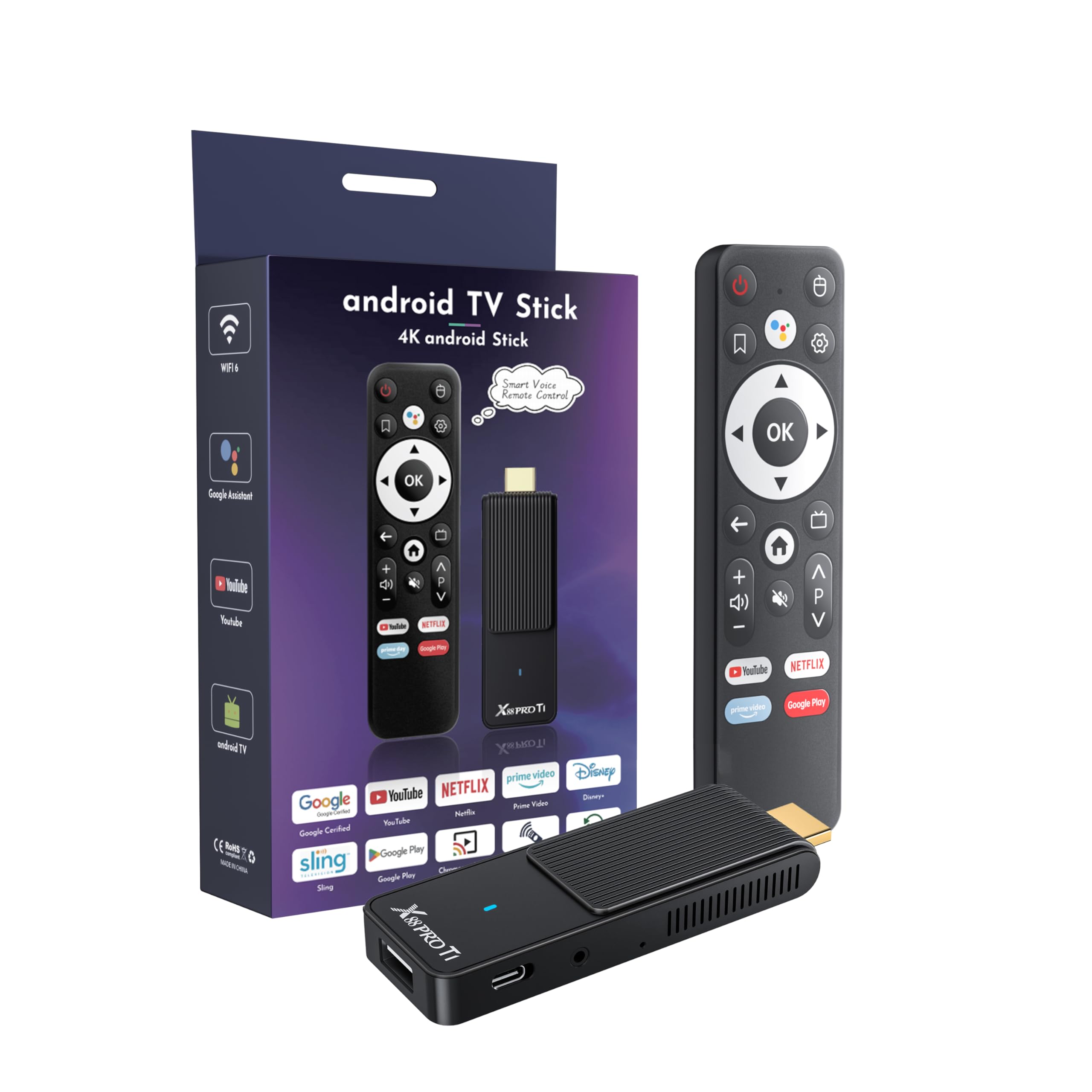 Amazon.com: Android TV Stick 14.0, 2025 4K TV Stick 2GB RAM 16GB