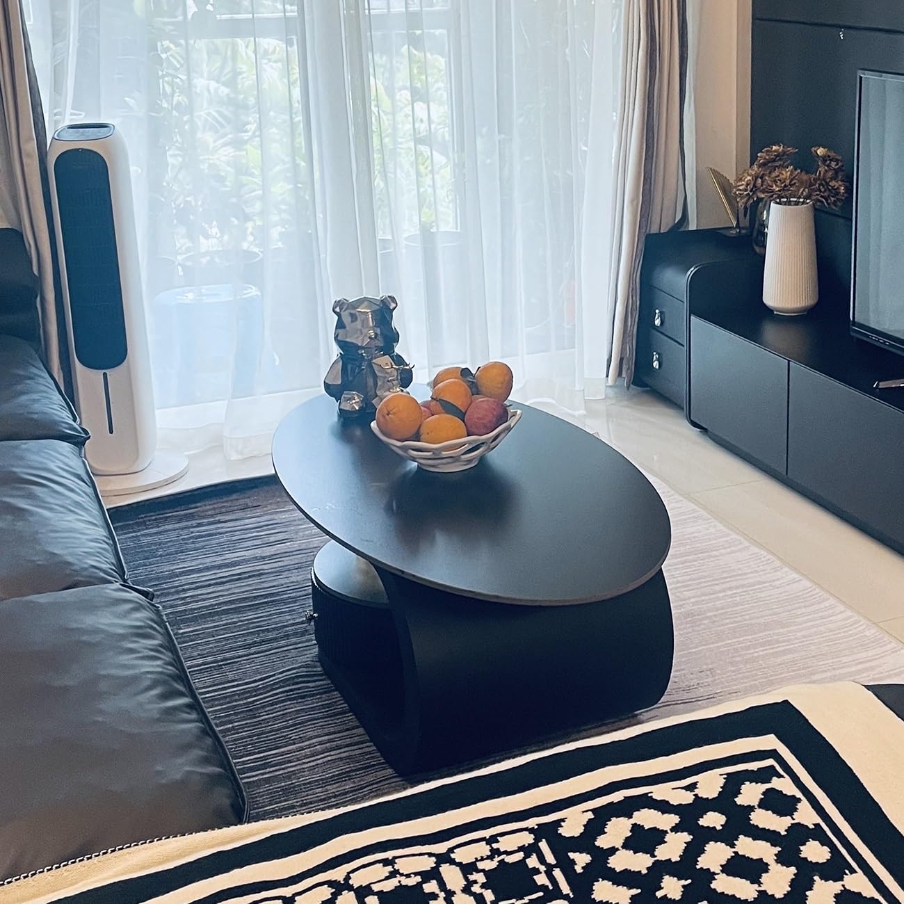 Amazon.co.jp: 楕円形のコーヒーテーブル ローテーブル 一人暮らし