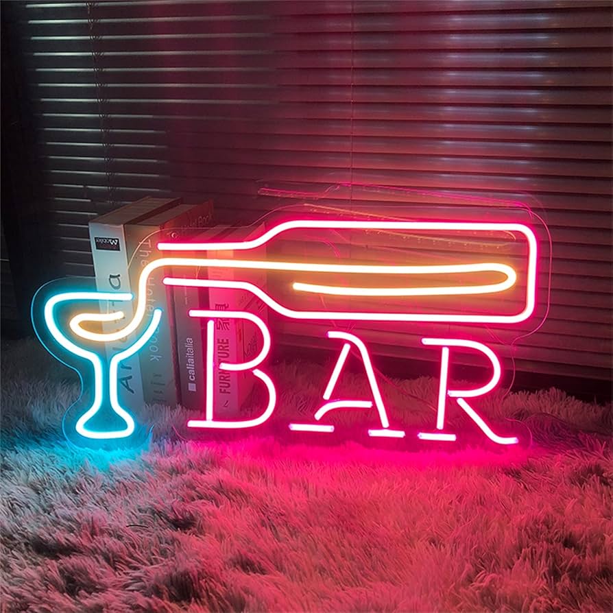 Amazon.co.jp: LED バー ネオンライト BAR サインボード 文字 ネオン