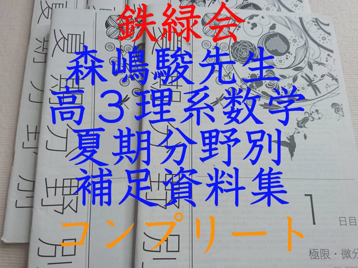 鉄緑会の森嶋先生による入試数学鉄則集と存在条件資料セット 最新