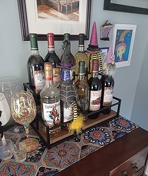 Amazon.co.jp: THYGIFTREE リキュールボトルディスプレイシェルフ 2段