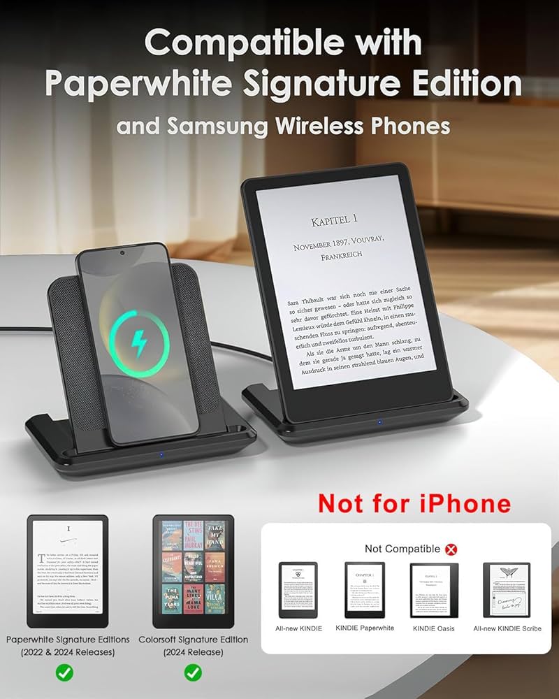 Amazon.com: Foldable Wireless Charger Stand Compatible with Kindle