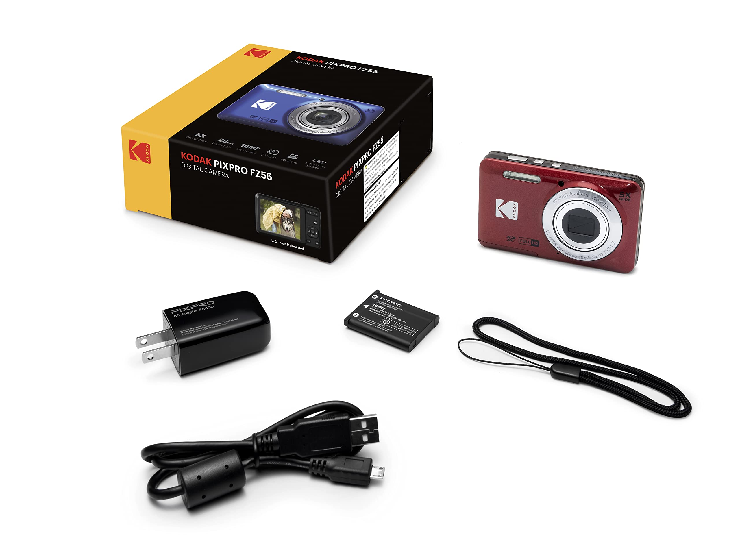 Amazon Canada: Kodak PIXPRO FZ55 Digital Camera (Red) + Point