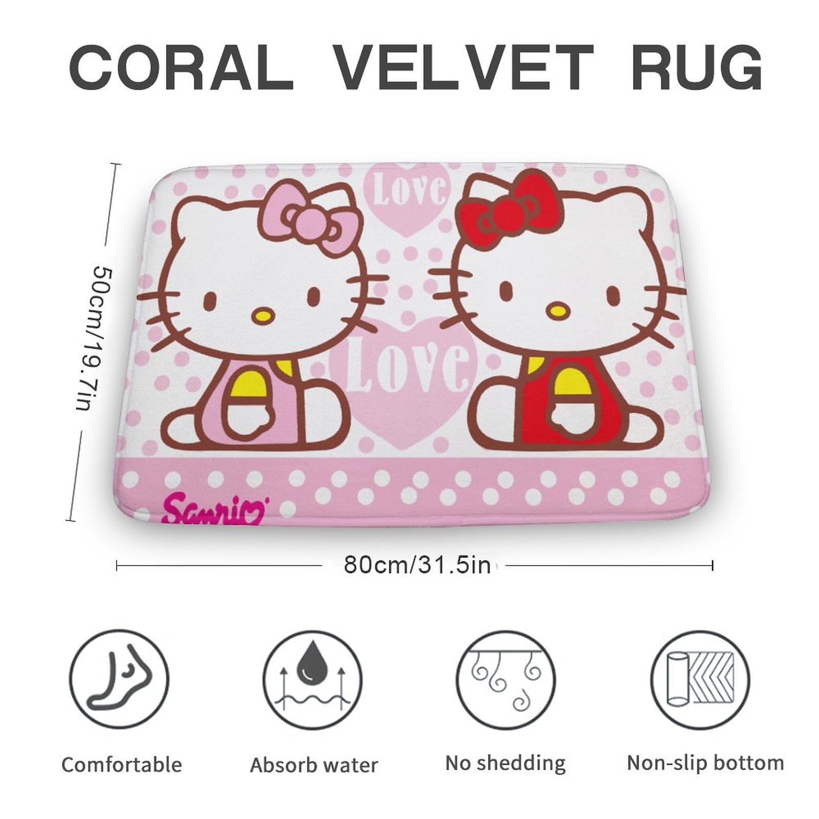 Amazon｜ハローキティ バスマット 速乾 洗える お風呂マット 滑り止め