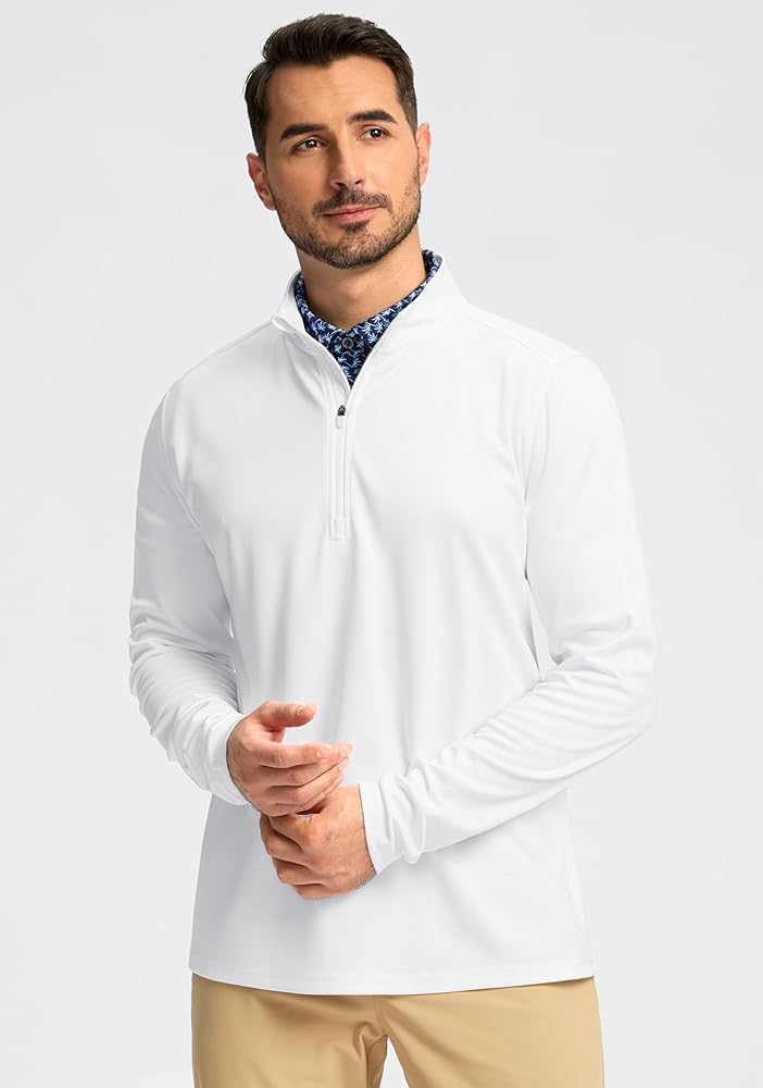 Amazon.com: Obla Golf Quarter Zip Pullover for Men Mock Neck