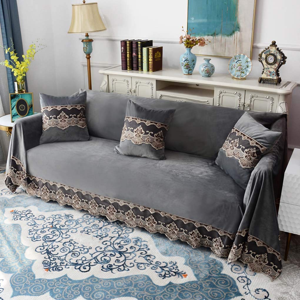 Amazon｜ソファーカバー 3人掛け 肘付き/肘なし グレー 200x300