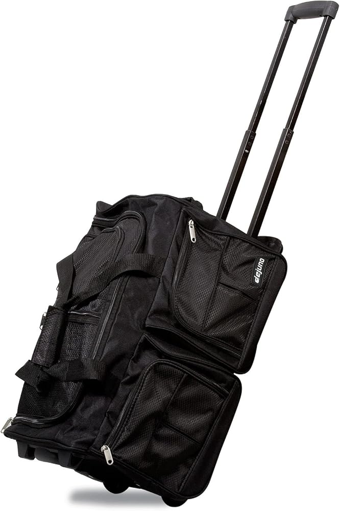 Amazon.com | Dejuno 20-inch Carry-on Rolling Duffle Bag - Black