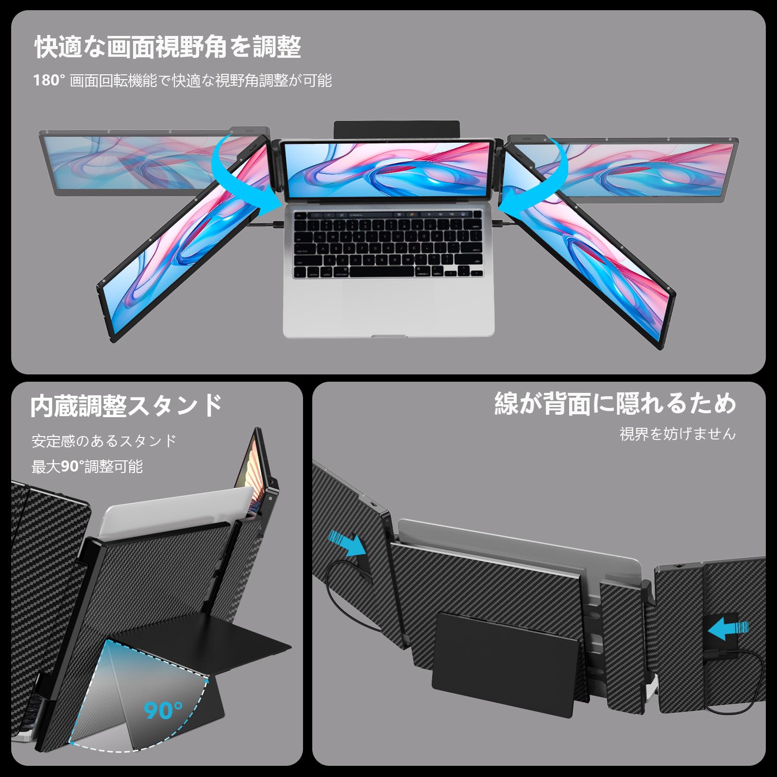 Amazon.co.jp: デュアルディスプレイ ダブルモニター トリプルモニター