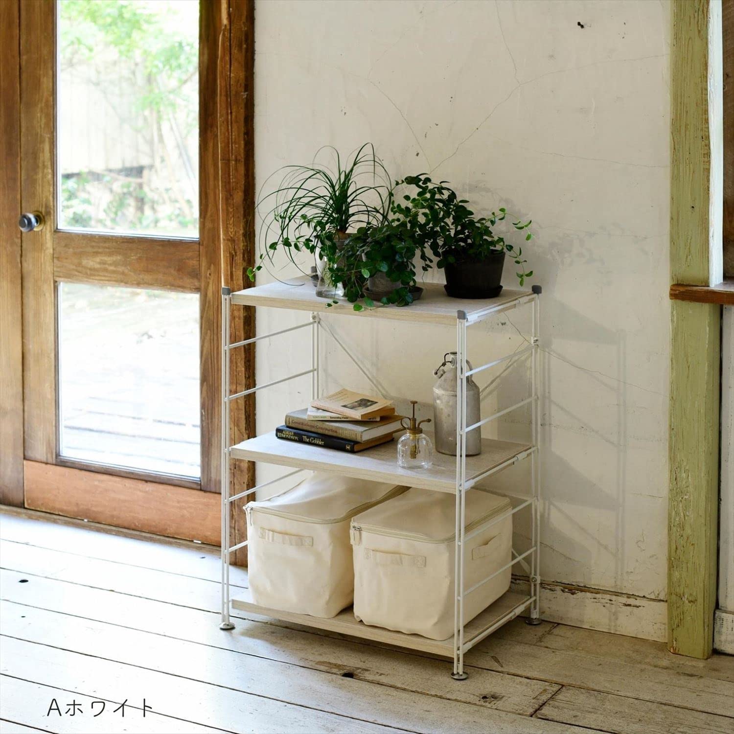 Amazon｜[山善] ウッドシェルフ 収納ラック 木製棚板 3段 幅65×奥行