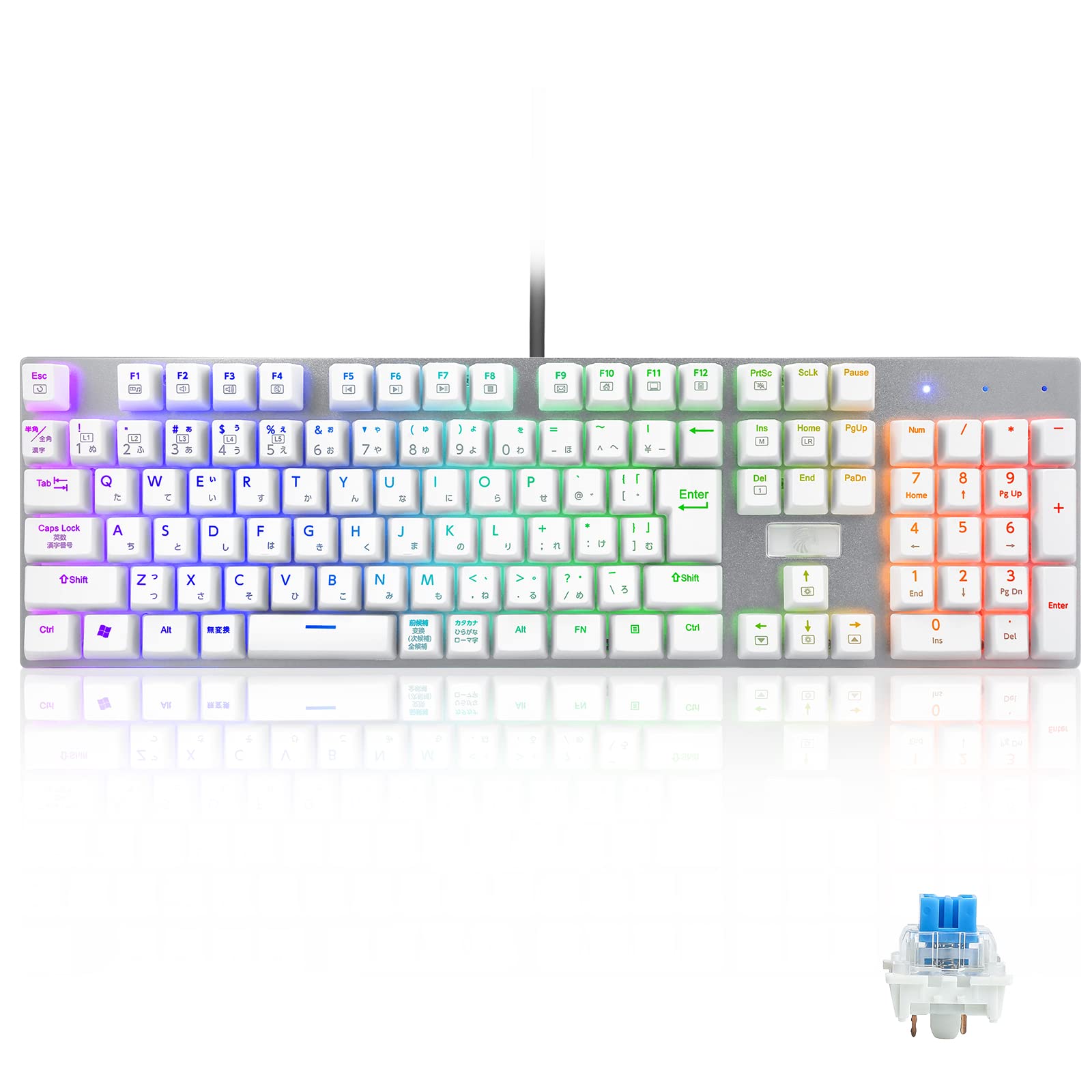 Amazon | 【日本語配列】e元素メカニカル式ゲーミングキーボード 赤軸