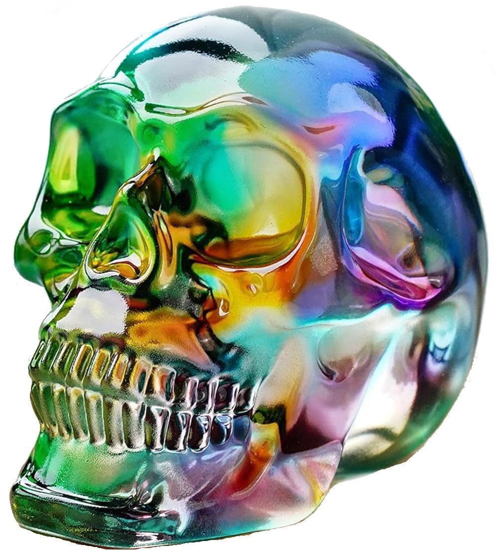 Amazon.co.jp: ガラス置物 幸運 オブジェ K9 ドクロ 髑髏 スカル 多