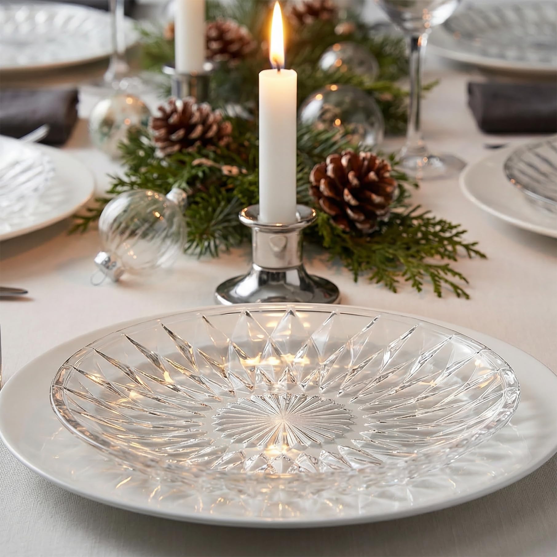 Amazon.co.jp: Hiceeden 12枚セット クリスタルガラス サラダプレート