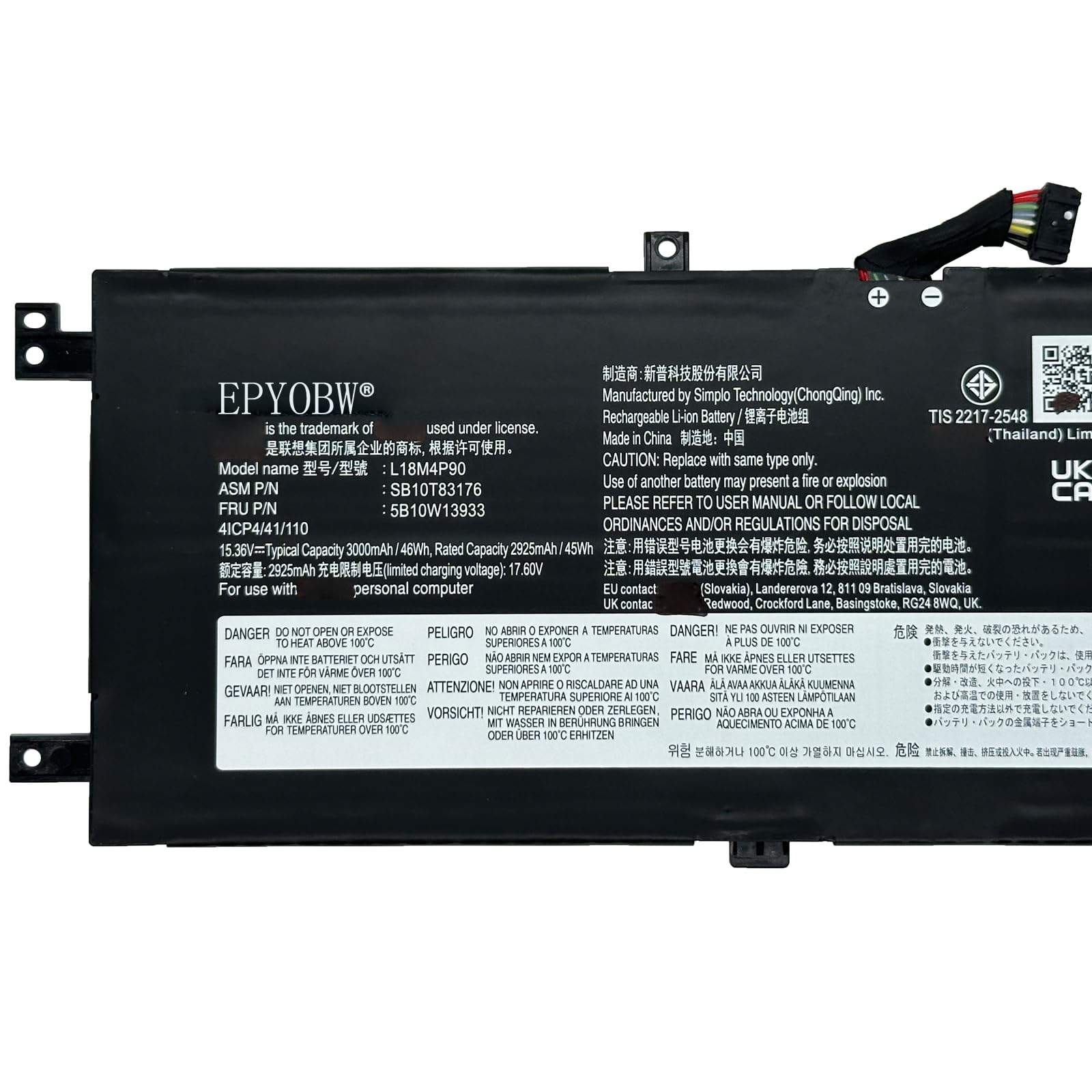 Amazon.com: EPYOBW L18M4P90 Laptop Battery 46Wh Compatible with
