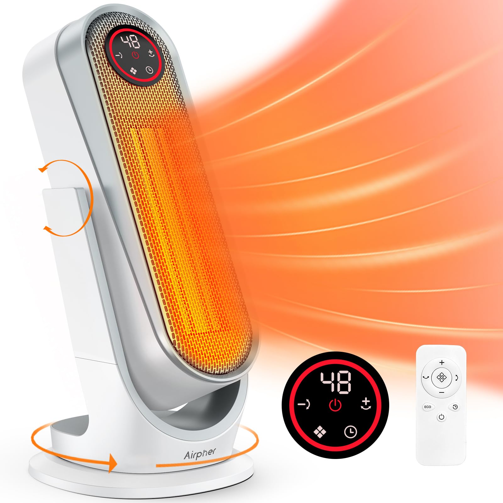 Amazon | セラミックヒーター【2023新登場・155°自動首振り・ECO節電