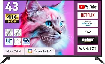 Amazon | MAXZEN テレビ 43型 Googleテレビ 43インチ グーグルテレビ