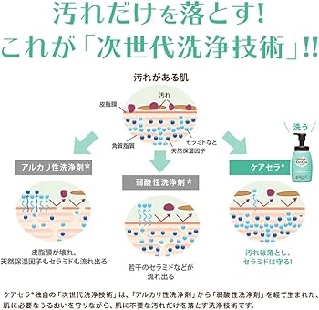Amazon | ケアセラ 7種の天然型セラミド配合 泡の高保湿全身ボディ