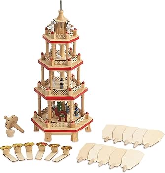 Amazon｜ドイツ クリスマス ピラミッド 17インチ 回転 キリスト降誕