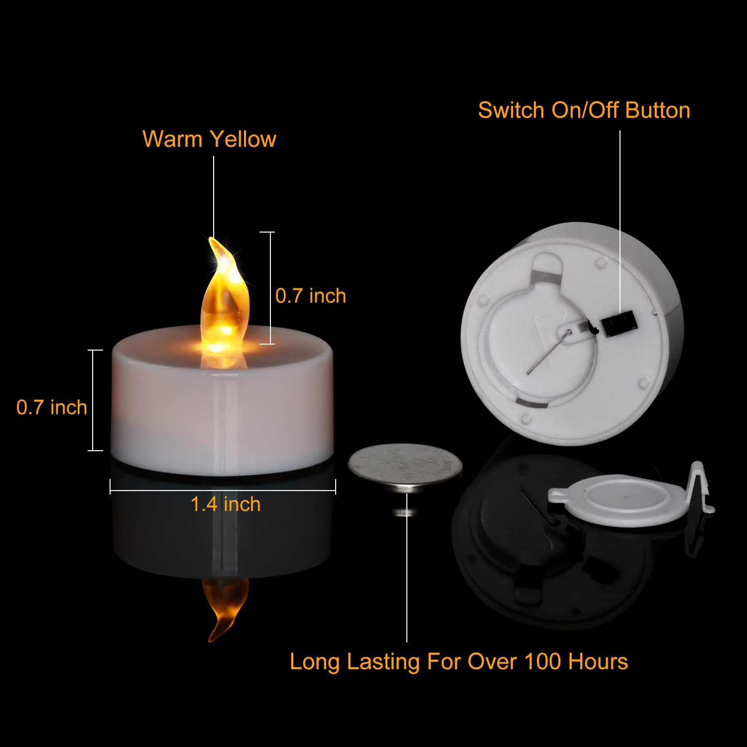 Amazon.co.jp : LEDキャンドル 100個セット キャンドルライト電池式