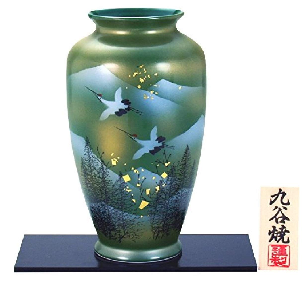 Amazon.co.jp: 九谷の花瓶【九谷焼】 8号花瓶 金箔鶴連山 : ホーム