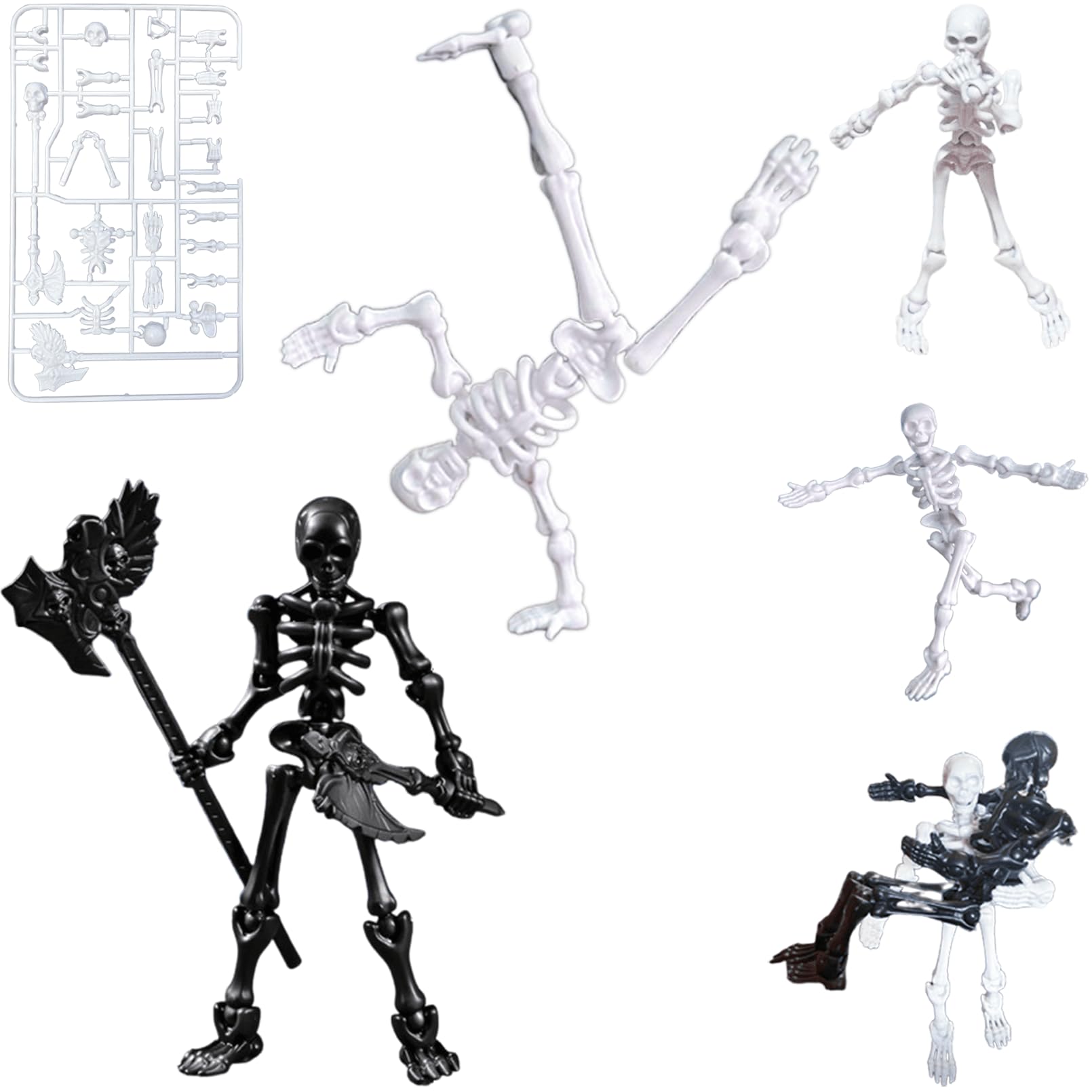 Amazon | TattiOut プラモデル 骸骨 2セット 13cm 関節可動 組み立て式