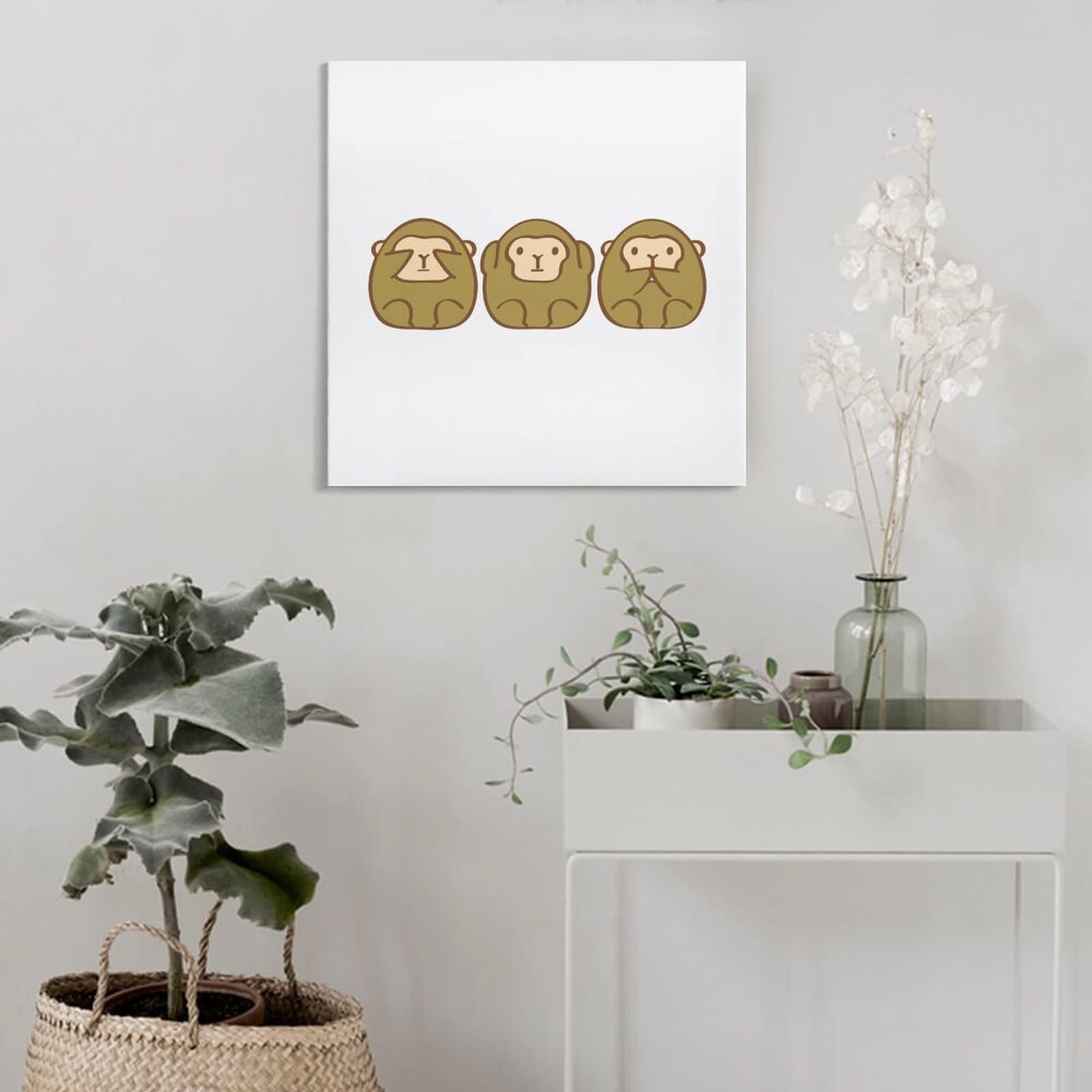 Amazon.co.jp: アートパネル 見ざる、聞かざる、言わざるの三猿 アニメ