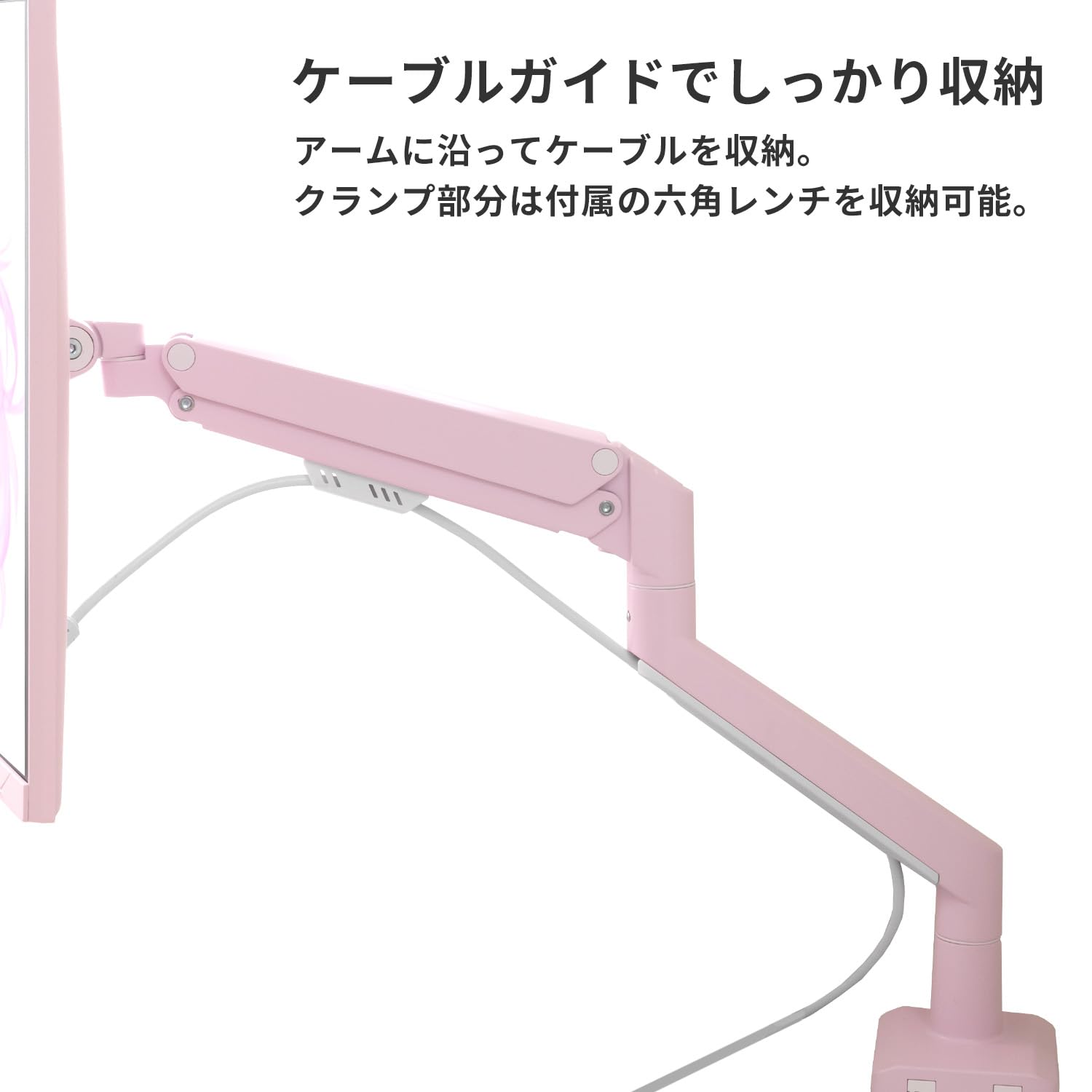 Amazon.co.jp: Pixio PS1D Wave Pastel Pink モニターアーム デュアル