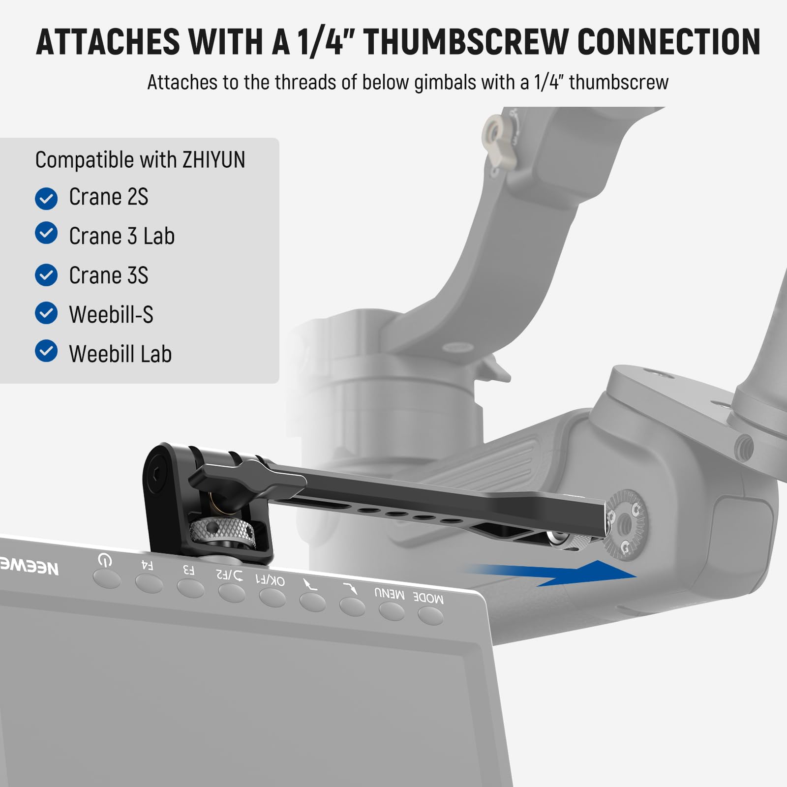 Amazon | NEEWER 調節可能なフィールドモニターマウント 360°回転可能