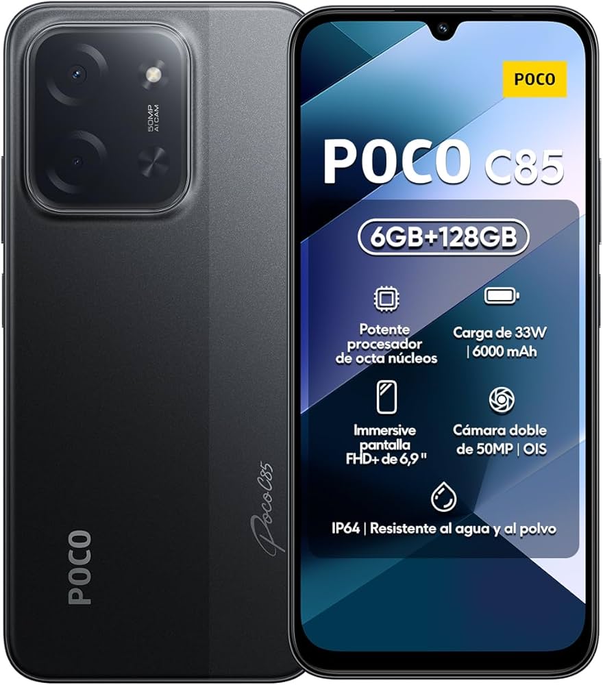 Smartphone Xiaomi Poco C85 NFC Preto 6GB RAM 128GB ROM | Amazon.com.br