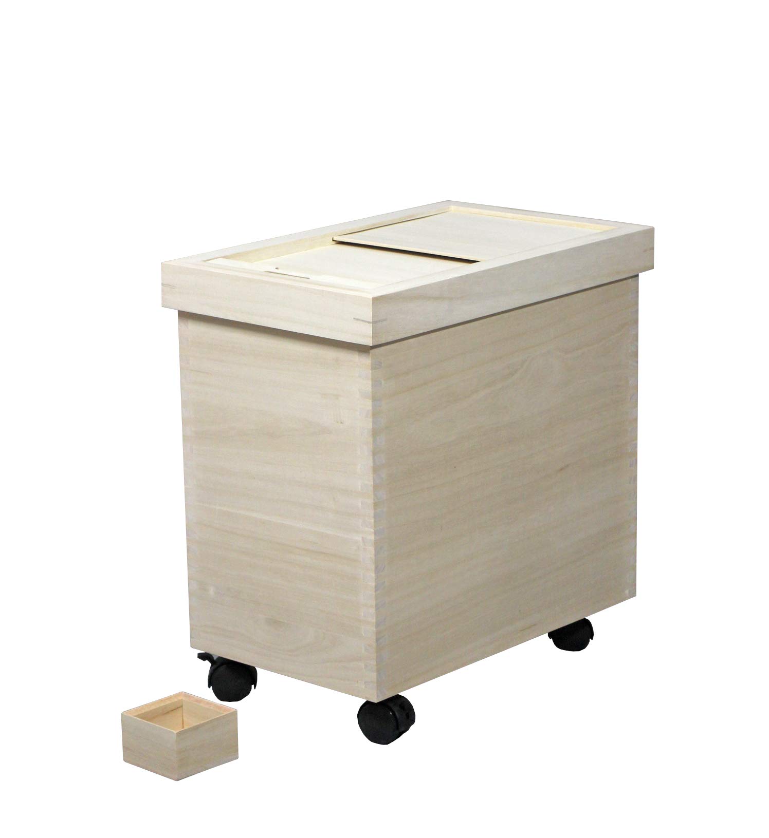 Amazon | 桐製 米びつ 20kg用 （ 桐製一合マス付 取外し式フタ