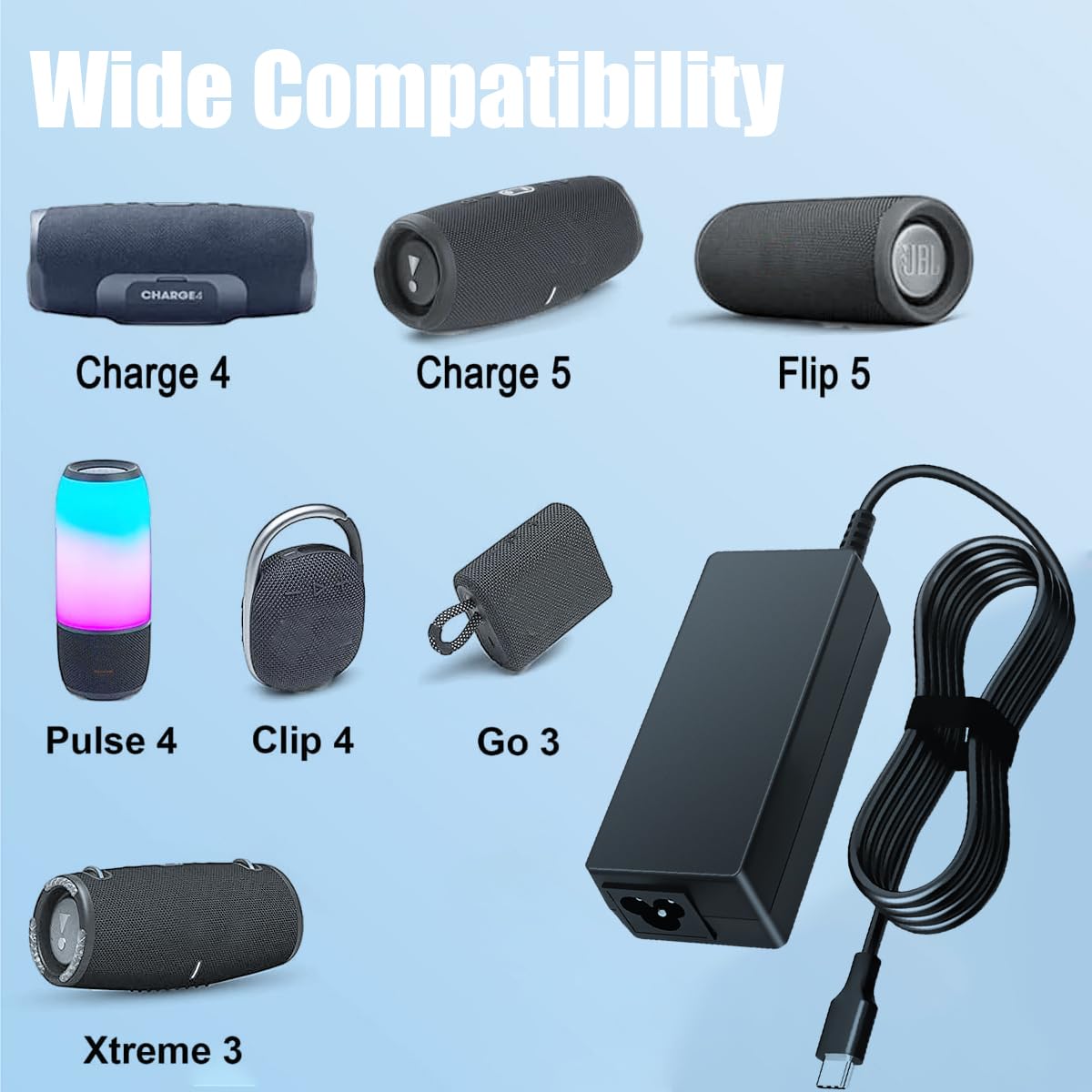 Amazon.com: 45W USB C Power Cord Compatible with JBL-Go3, JGo 3