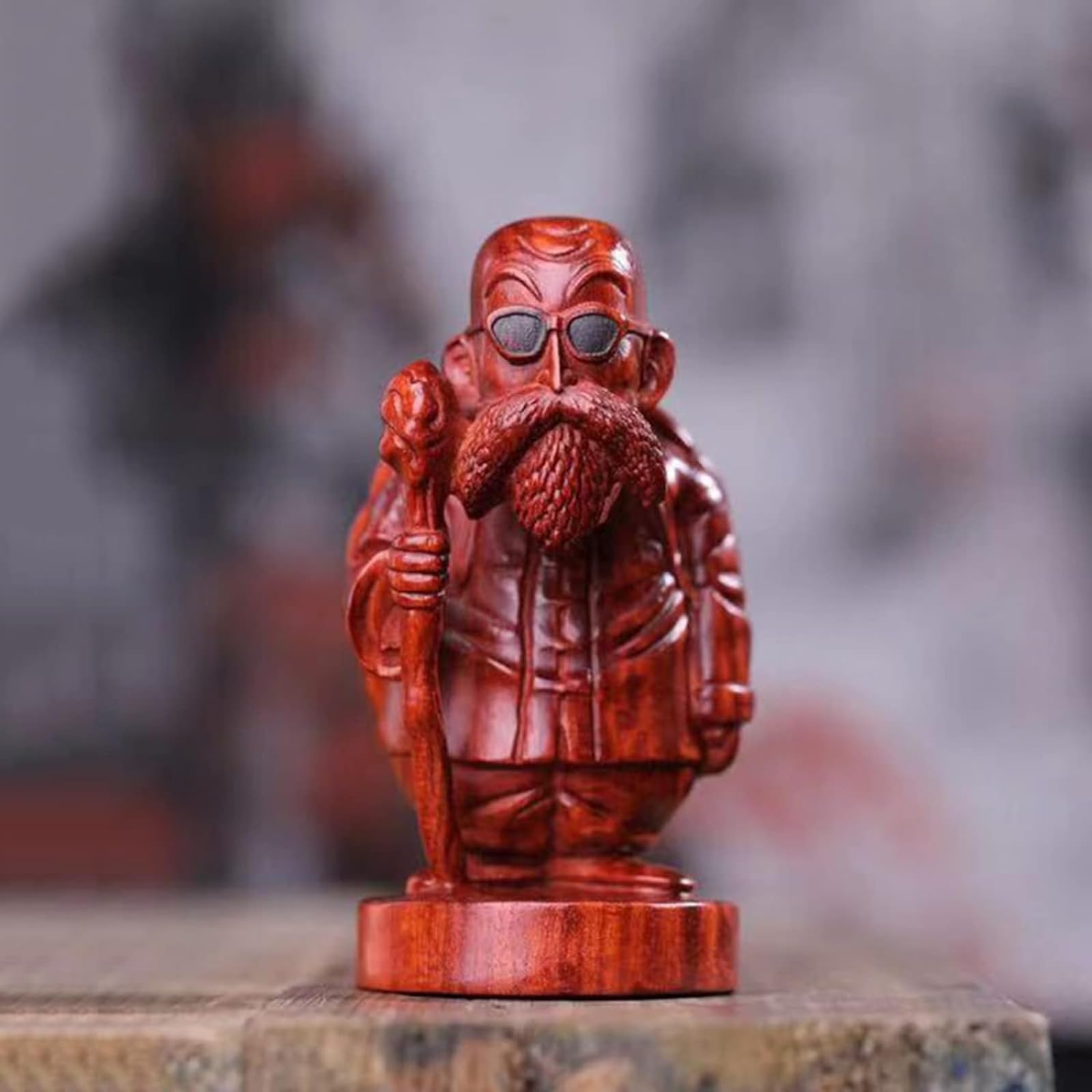 Amazon.co.jp: 木彫り 置物 木製 彫刻 【亀仙人】天然木材 フィギュア