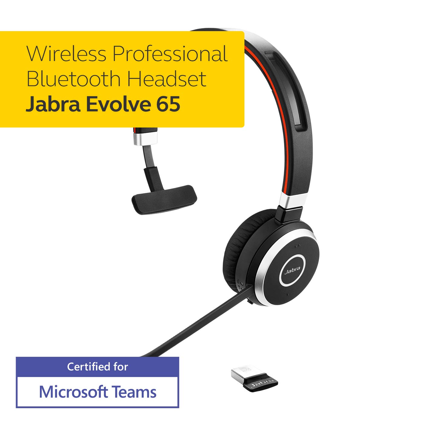 Amazon.com: Jabra Evolve 65 MS Teams Wireless Headset, Mono