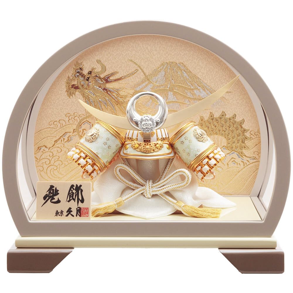 Amazon | 五月人形 久月 上杉謙信 丸型 コンパクト 白 アクリルケース